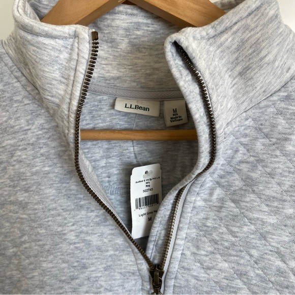 NWT LLBean quarter zip quilted pullover - Picture 2 of 3